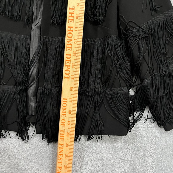Reserved Jacket‎ Blazer Women's S Open Front Fringe Western Ranch Short Crop - Picture 8 of 11